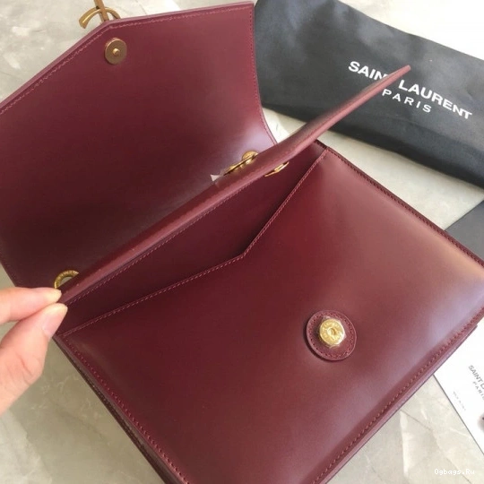BURGUNDY LEATHER SULPICE MEDIUM YSL CHAIN BAG IN 0821